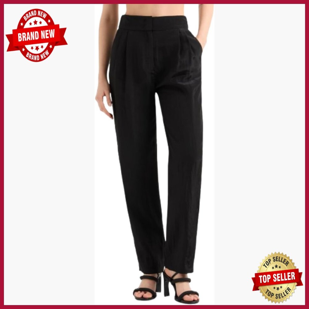 Lightweight Viscose Relaxed Fit Straight Leg Trousers Business Casual
